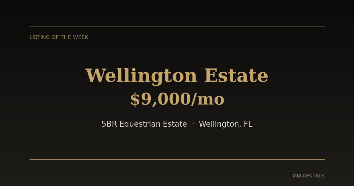 Wellington equestrian estate rental Florida — 5BR luxury horse property $9000 per month
